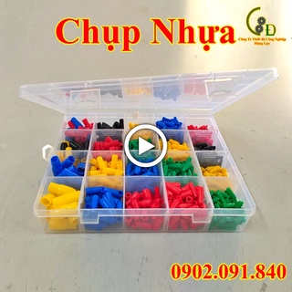 Mũ chụp đầu cos V16 [100cái] áo bọc đầu cosse 16mm², chụp cốt cách điện bằng nhựa