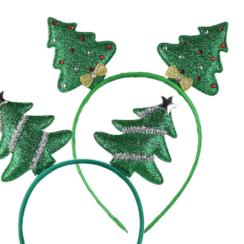 Flgo Băng Đô Cài Tóc Bằng Nhựa Hình Cây Thông Giáng Sinh Dễ Thương Cho Nữ