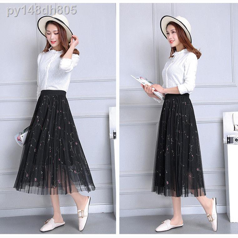 trang phục▩Spring / Summer 2021 váy lưới dài dòng chữ A cỡ trung trên đầu gối tutu cổ tích ren