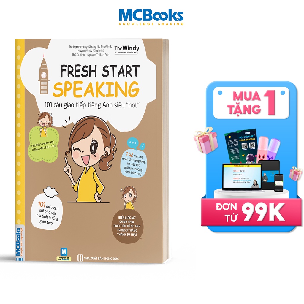 Sách - Fresh Start Speaking - 101 Câu Giao Tiếp Tiếng Anh Siêu Hot - Học Kèm App Online
