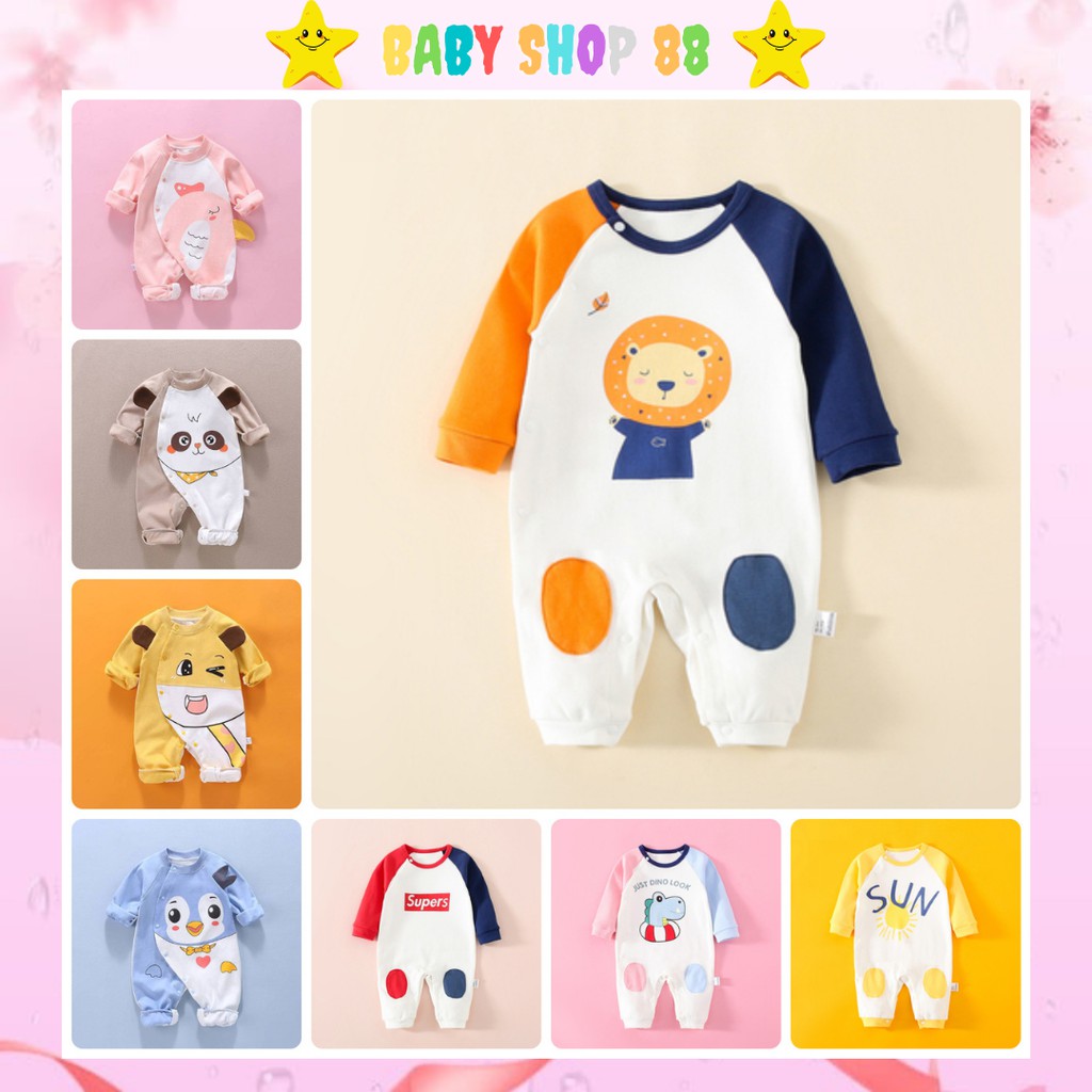 Bộ body dài tay - body suit - bộ đồ liền thân - áo liền quần - quần áo trẻ em cho bé trai bé gái sơ sinh M.D11