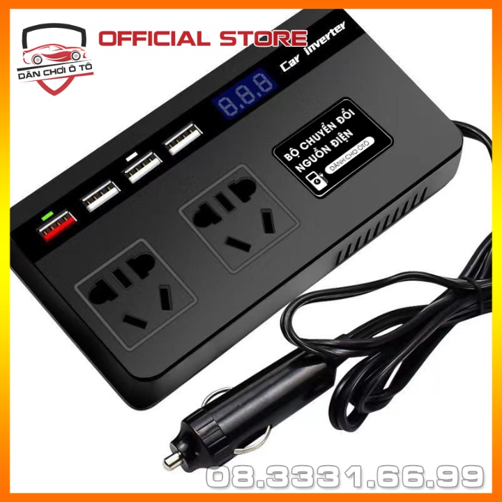 Bộ chuyển đổi Biến tần điện ô tô, điện tự động 12V / 24V sang AC 110V / 220V, cho xe