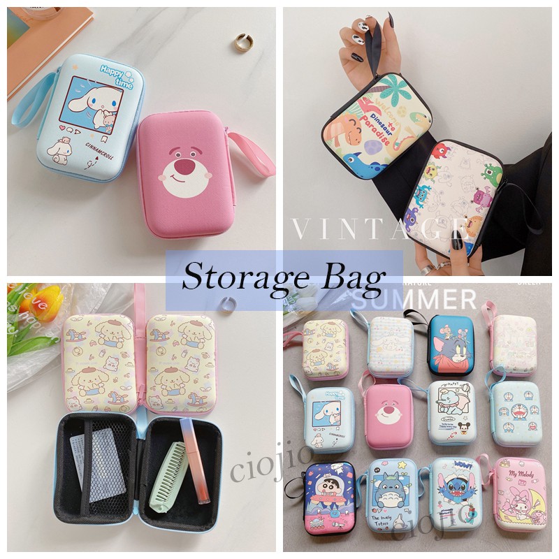 Túi đựng tai nghe / dây cáp sạc mini hình hoạt họa