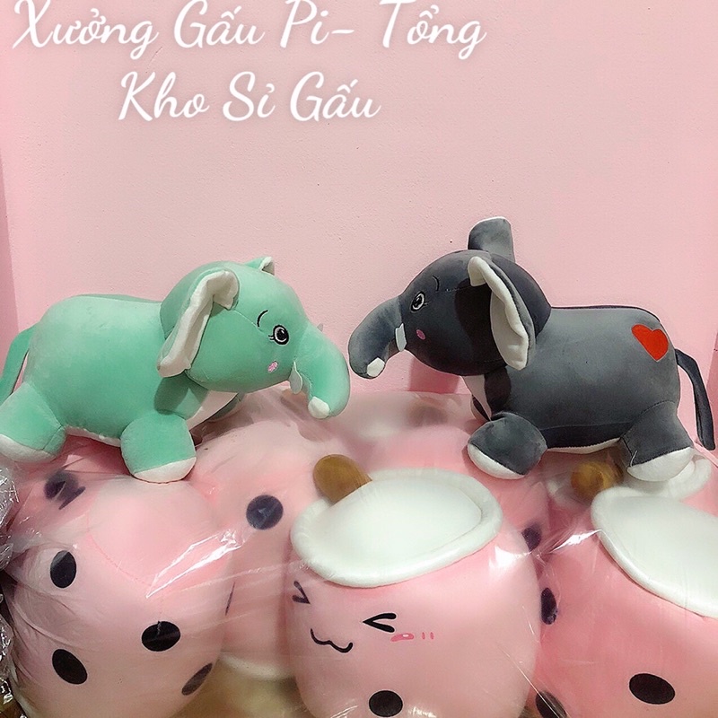 ❤️Sỉ Giá Xưởng❤️ Gấu Bông Con Voi, Thú Bông Voi Nằm Dễ Thương Siêu Mềm Mịn Hàng Cao Cấp