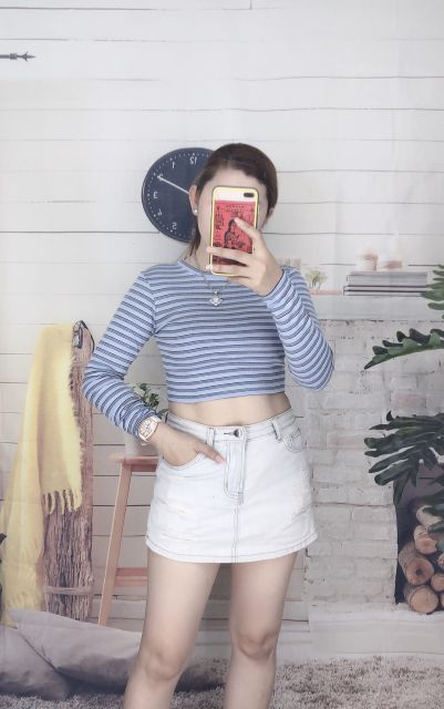 [Mã SKAMFSW175 giảm 10K đơn 50K] Áo Kiểu Croptop Tay dài BODY Chất Borip Lụa Mịn Mát, Freesize 53kg Ảnh Thật 100% | WebRaoVat - webraovat.net.vn