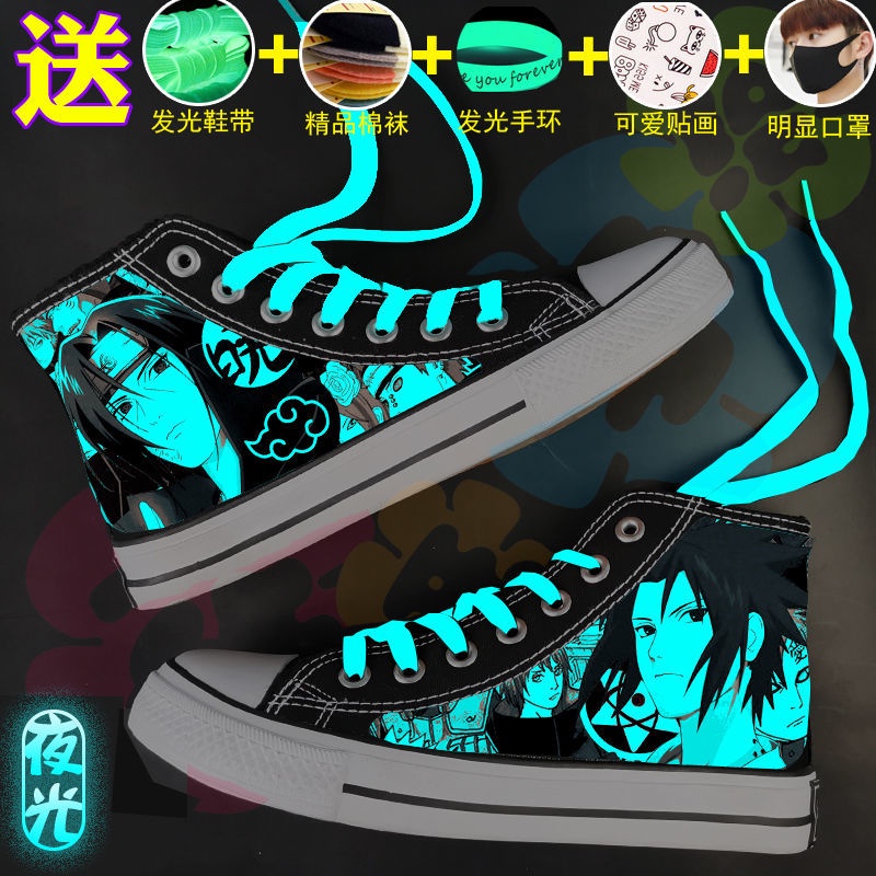 Giày Thể Thao Vải Canvas Cổ Cao Thoáng Khí In Hình Anime Naruto Thời Trang Xuân Hè Cho Nam