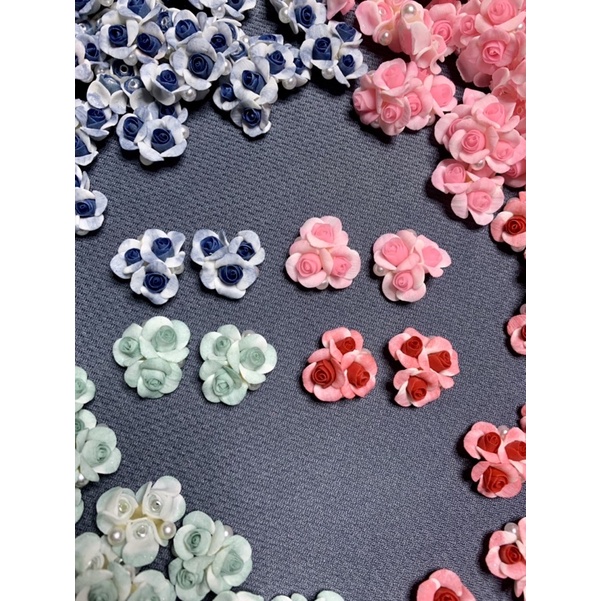 Hoa hồng cụm 3 - Hoa bột nail