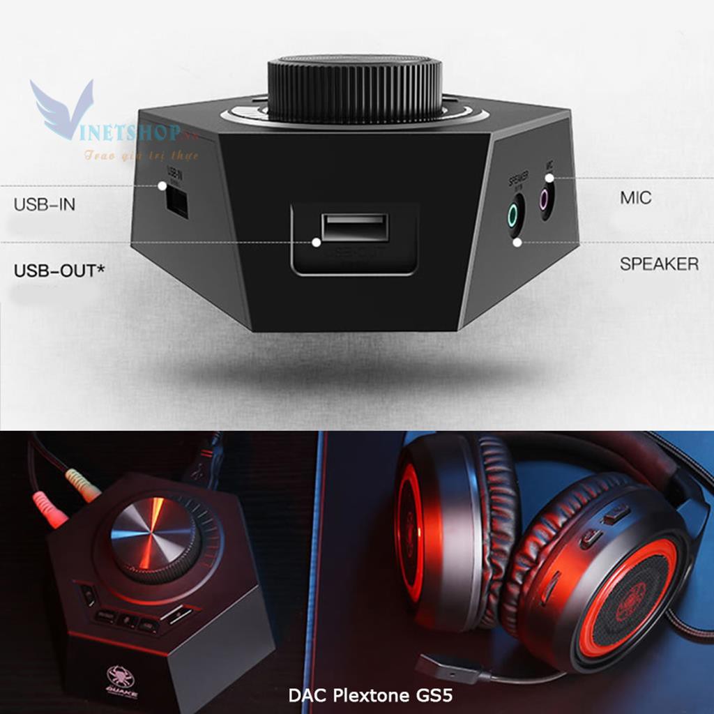 🐳 Bộ tai nghe gaming Plextone G600 và DAC Gaming âm thanh vòm 7.1 cho game thủ  chơi game PUBG và các game FPS