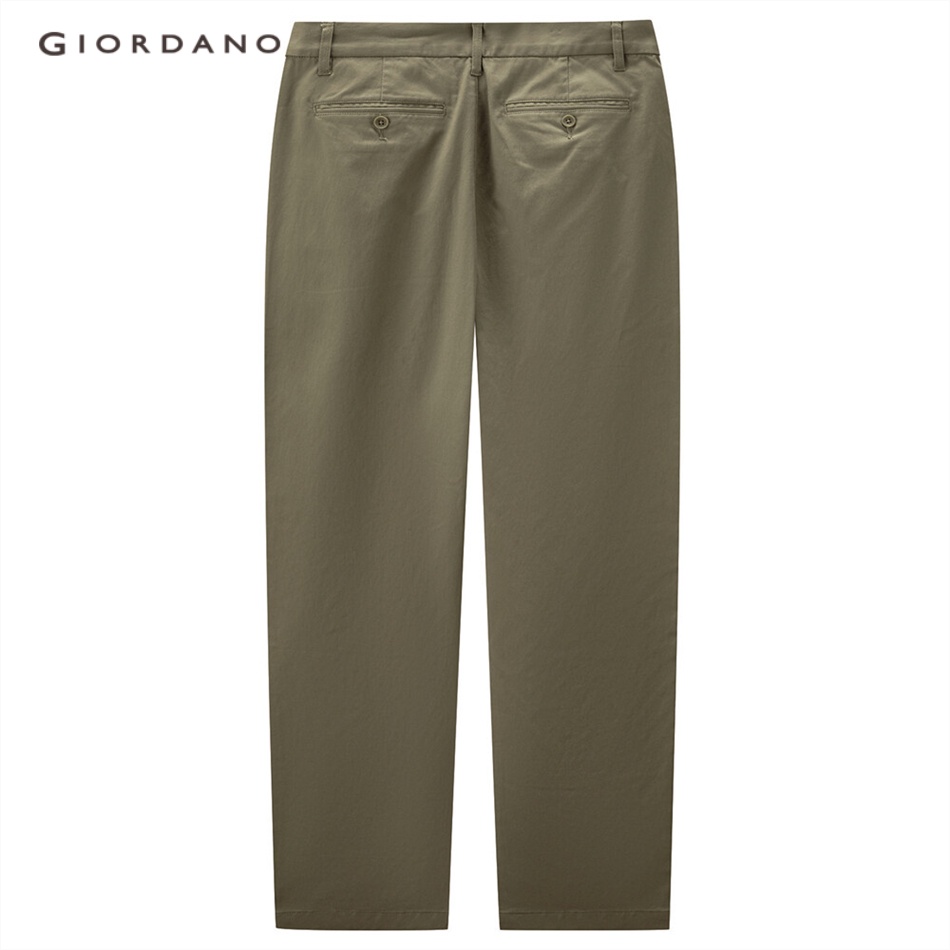 Quần dài GIORDANO 01111110 lưng cao vừa màu trơn không nhăn dễ phối đồ đơn giản trẻ trung cho nam