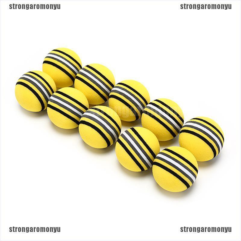 Set 10 Quả Bóng Đánh Golf Bằng Xốp Họa Tiết Kẻ Sọc Màu Cầu Vồng