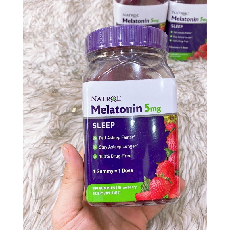 Kẹo dẻo Natrol Gummies Melatonin 5mg 180vdate 10/22