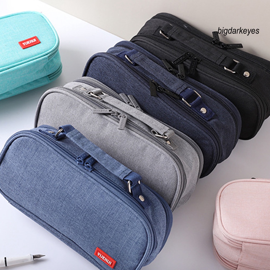 Túi Đựng Bút Chì Bằng Vải Bạt Sức Chứa Lớn Với Tay Cầm Dễ Mang Theo Cho Trường Học