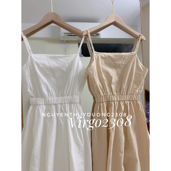 [Ảnh thật/Sẵn]Váy-đầm 2 dây thô chun eo có dây điều chỉnh | BigBuy360 - bigbuy360.vn