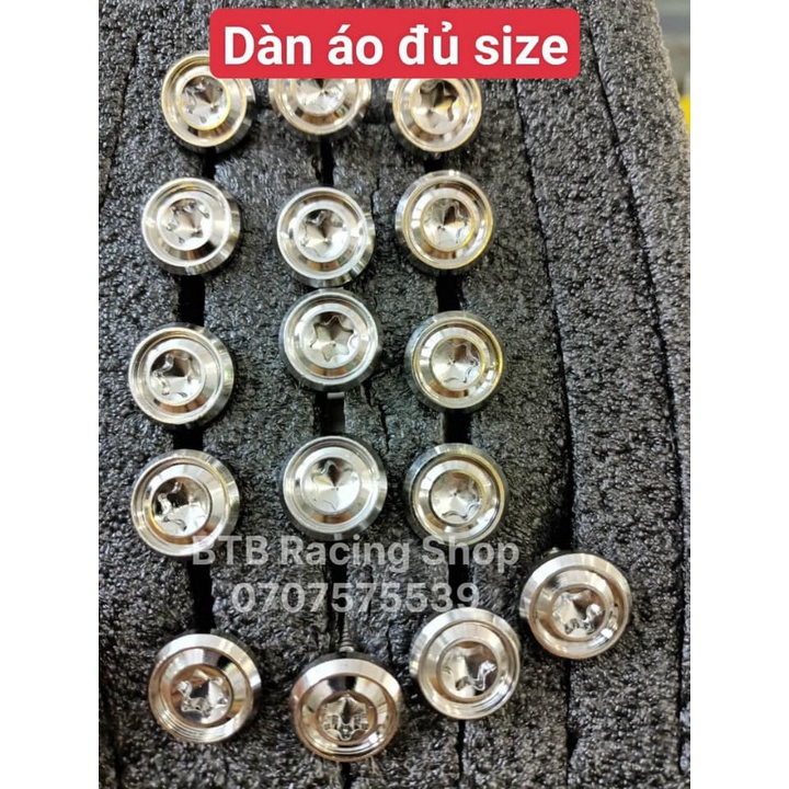 Ốc Salaya 4li-5li-6li mẫu Thái Nón gắn dàn áo, ốp pô, che sên, nhiều vị trí cho các dòng xe máy