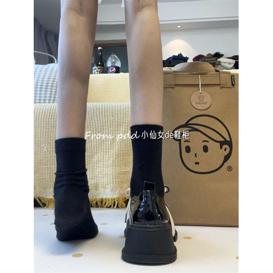 Giày Lười Da Đế Dày Buộc Dây Phong Cách Đường Phố Cá Tính