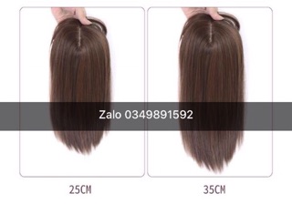 Tóc giả che hói , phủ bạc dài 35cm H003