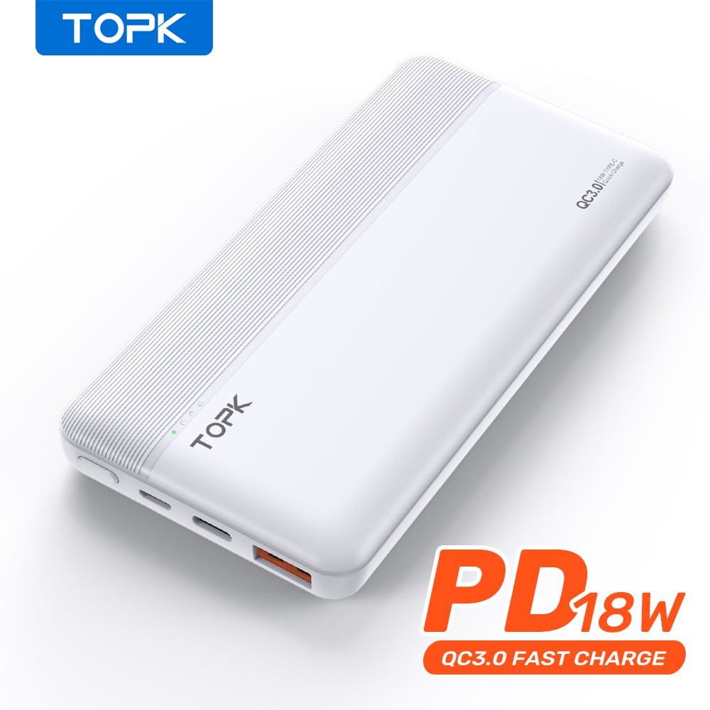 Sạc Dự Phòng TOPK I1014 đèn LED hiển thị dung lượng pin 10000MAh Pin Dự Phòng Cho Điện Thoại Di Động Xiaomi Huawei iPhon