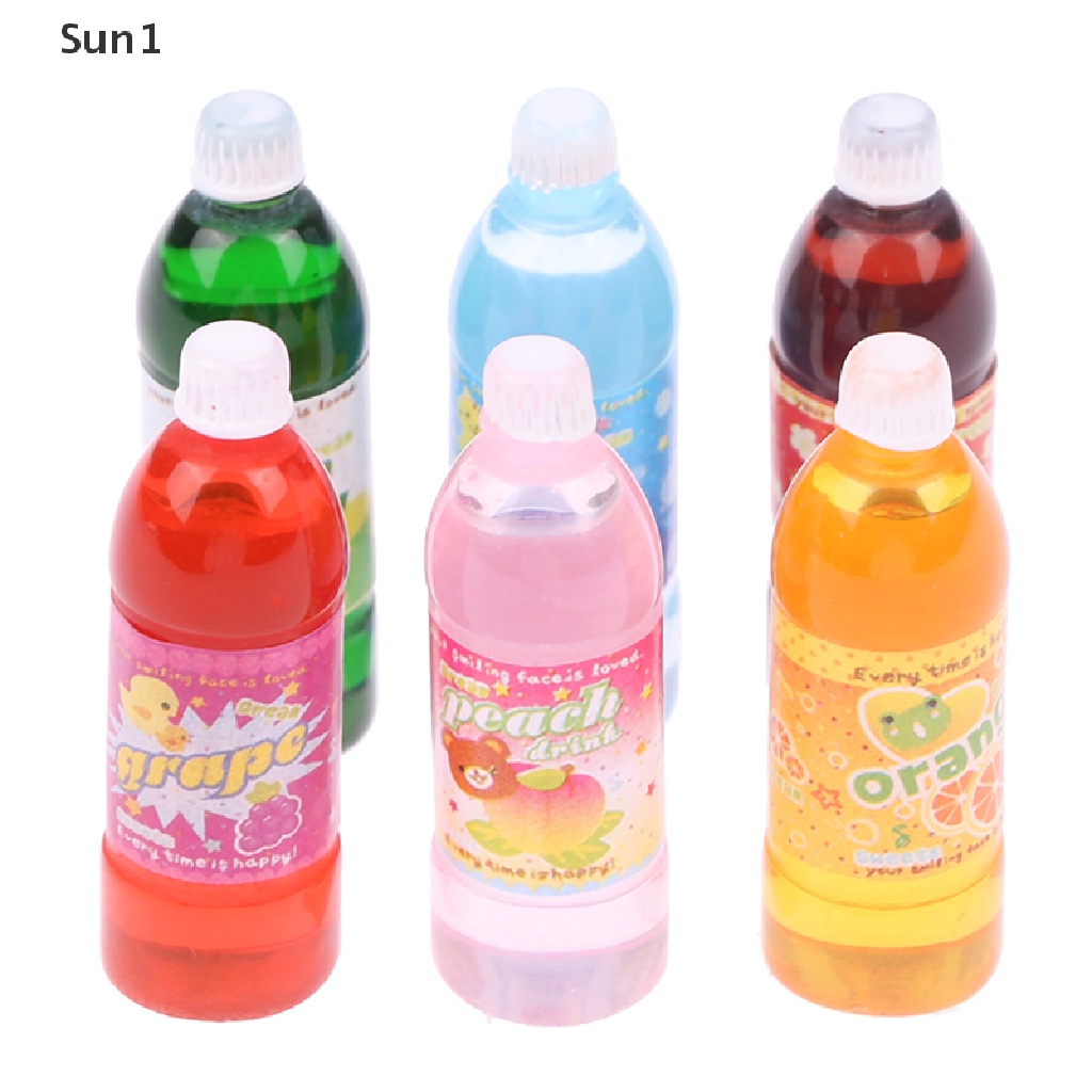 Set 6 Chai Nước Ngọt 1 / 12 Dùng Để Trang Trí Nhà Búp Bê