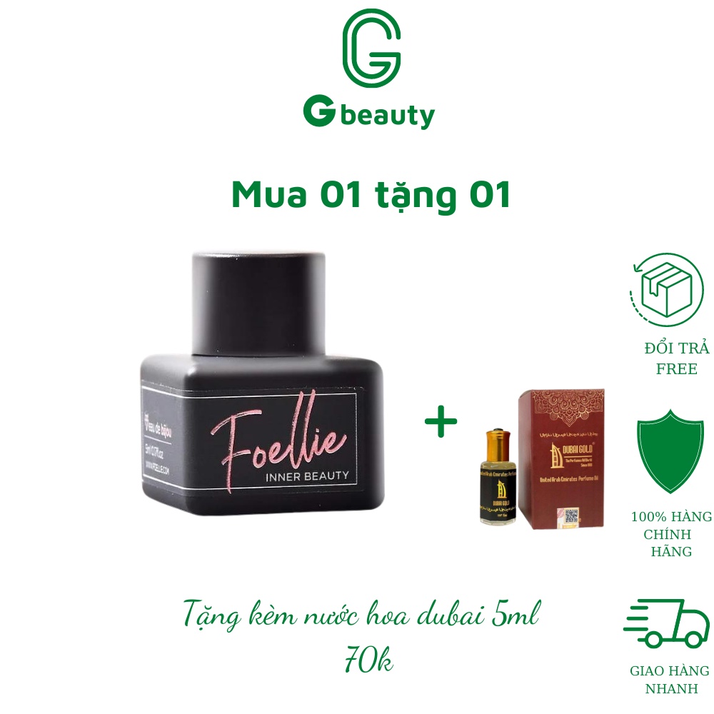 Nước hoa vùng kín Foellie 5ml đen giúp khử mùi hôi hiệu quả cho cô bé có thể dùng cho body, tặng nước hoa nữ dubai 5ml