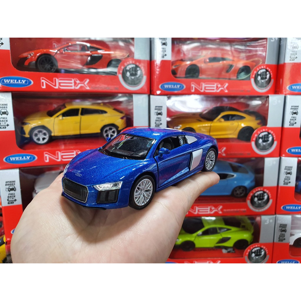 Xe Mô Hình Audi R8 V10 2016 1:34 Welly ( Xanh )