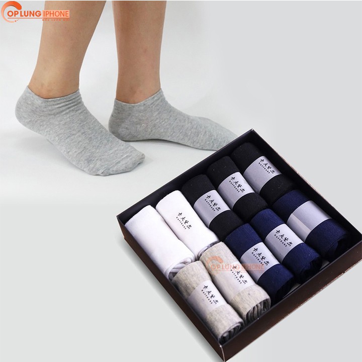 Set combo 10 đôi tất / vớ nam sợi tre cao cấp công nghệ nano khử mùi hôi chống thối - Loại cổ ngắn và cổ cao