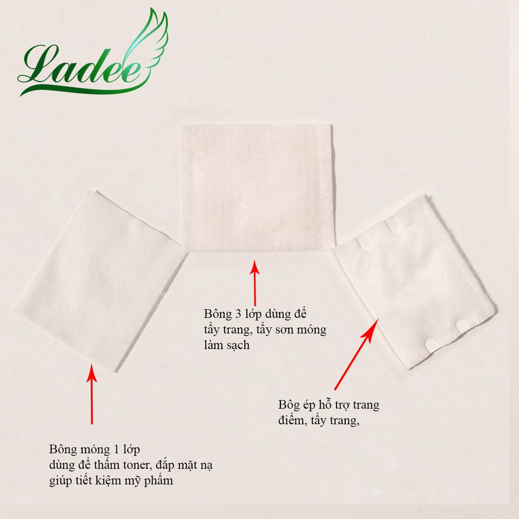 Bông Tẩy Trang 3 Lớp, Cotton Pads 222 Miếng Tẩy Trang Làm Sạch Da