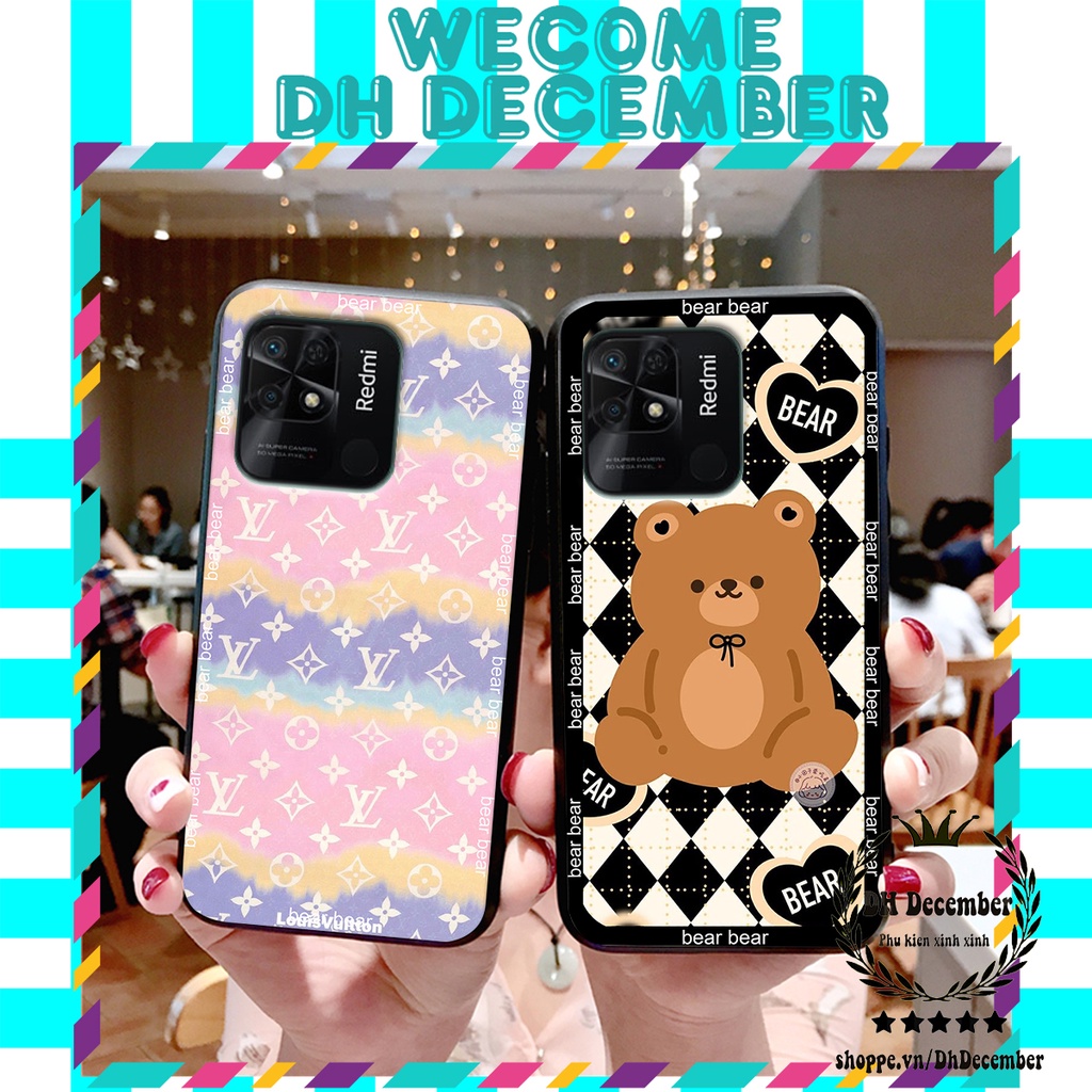 Ốp lưng Xiaomi REDMI 10C in hình 3D GẤU HỒNG-GẤU BE3R -XINH XẺO CỰC ĐẸP