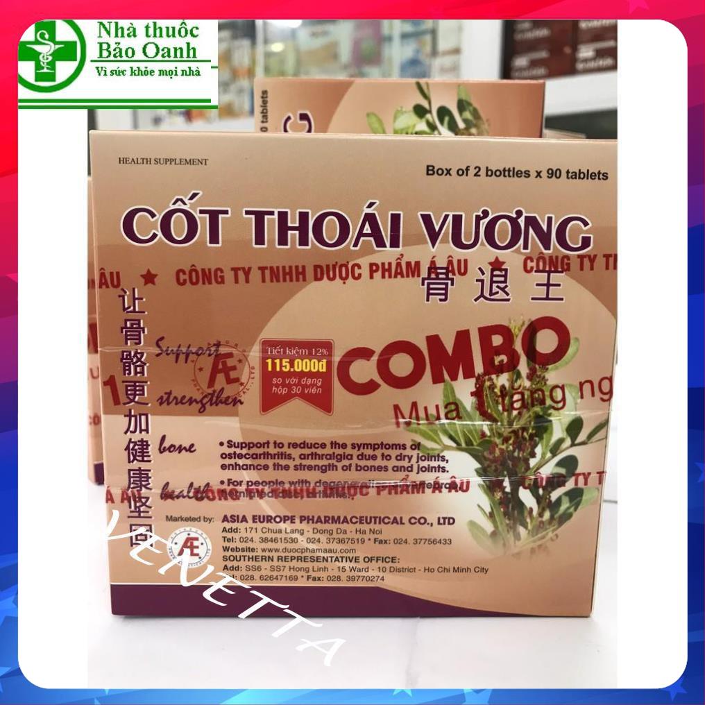 Cốt Thoái Vương Hộp 180 Viên Tặng Kèm Hộp 30 Viên - Hỗ Trợ Thoái Hóa Xương Khớp