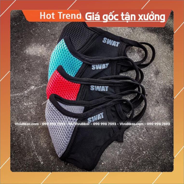 [Giống ảnh] KHẨU TRANG chống bụi cao cấp SWAT X 1 bằng vài poly co giãn - cấu tạo 2 lớp lưới chống bụi cao cấp