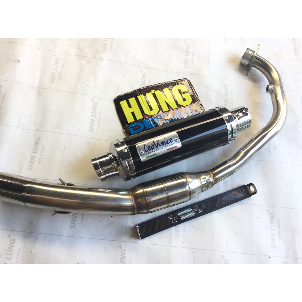 Pô leovince ĐEN cổ bầu hơi inox exciter, winer, sonic, raider, satria, gsx,....