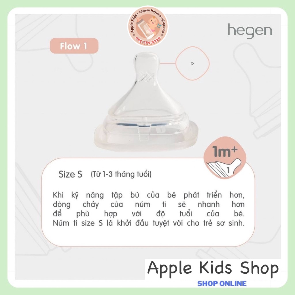 Núm ti thay thế bình Hegen số 0-1-2-3-Y cắt ( Cam kết chính hãng)