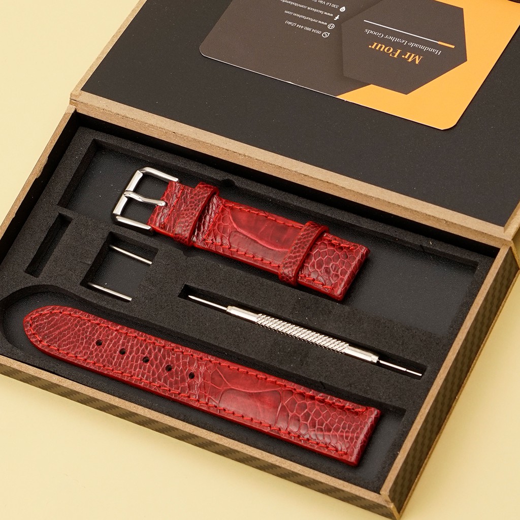 Dây Đồng Hồ Da Đà Điểu Size 12mm, 14mm, 16mm - Dây Da Đồng Hồ Nữ Cao Cấp MrFour | Ostrich Leather Watch Bands