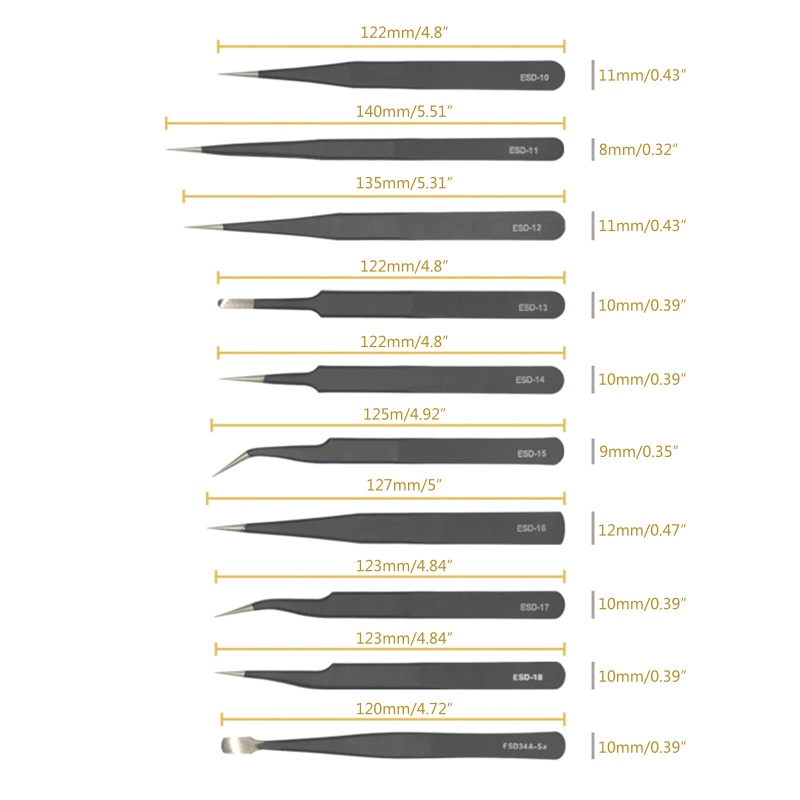 Nhíp Inox Chống Tĩnh Điện Dùng Sửa Chữa Điện Tử