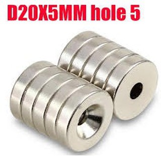 Nam châm viên đất hiếm 20x5 lỗ 5mm