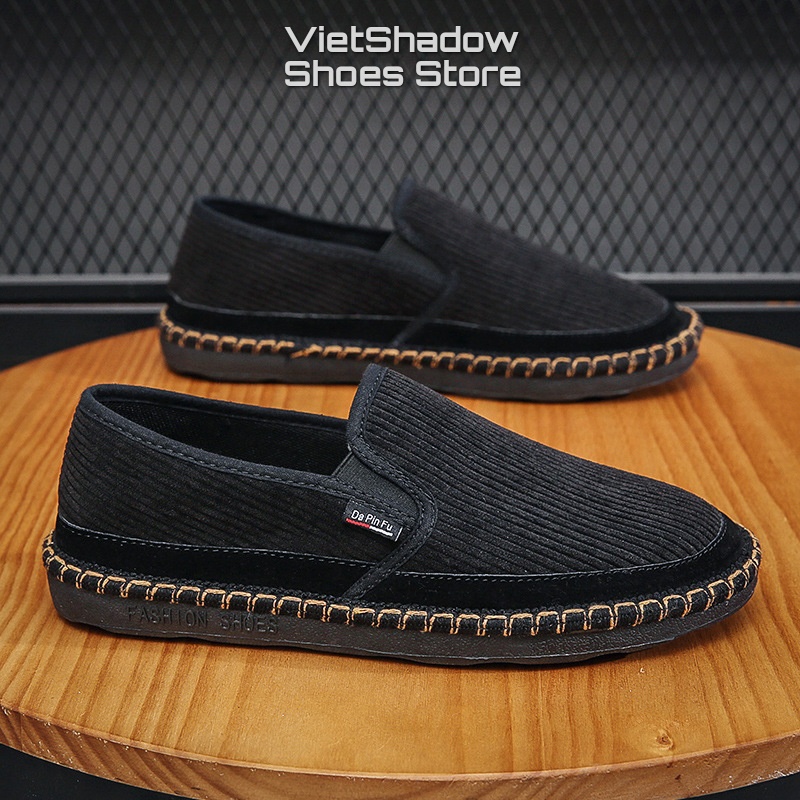 Giày slip on nam vải nhung mẫu mới Mùa Thu Đông 2022 - Mã SP 897