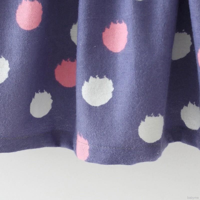 Đầm dài tay họa tiết chấm bi xinh xắn dành cho bé gái