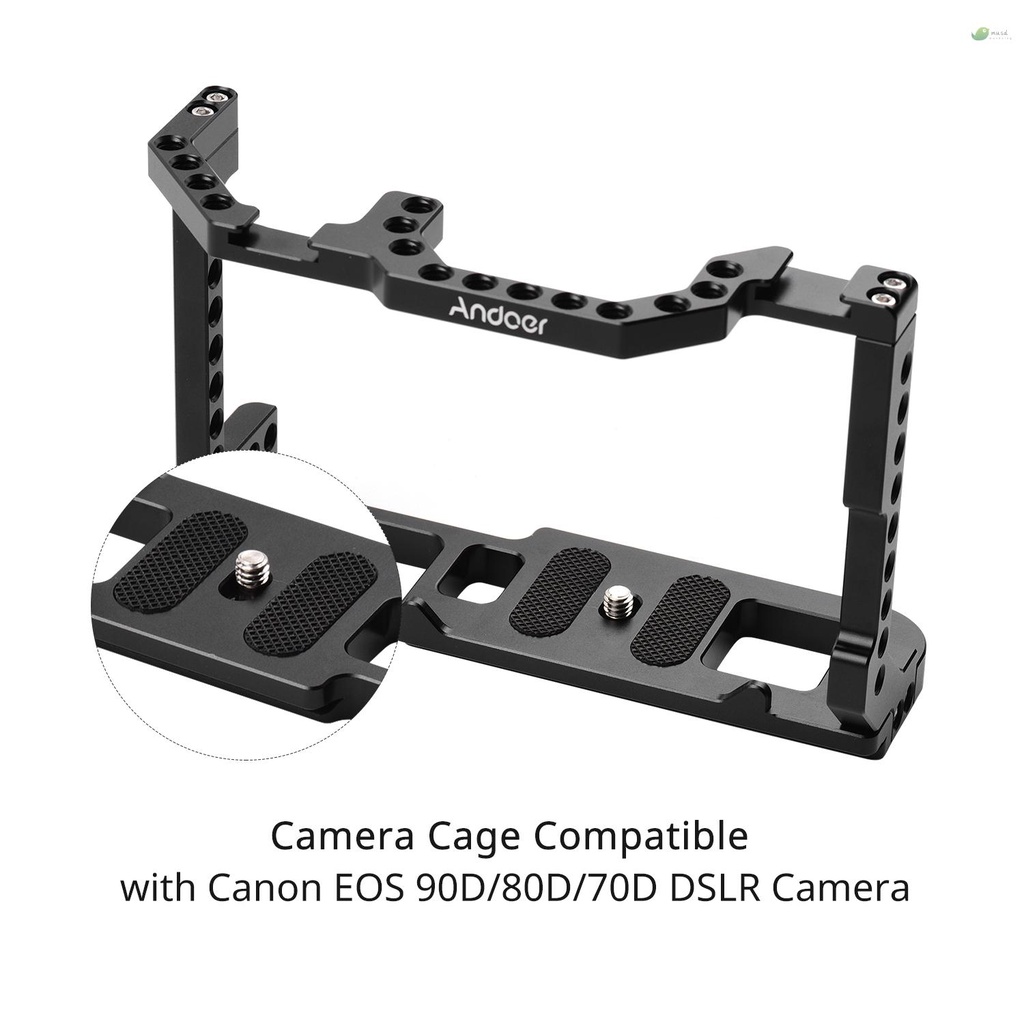 ANDOER Khung Hợp Kim Nhôm 1 / 4 Inch Tương Thích Với Máy Ảnh Canon EOS 90D / 80D / 70D DSLR