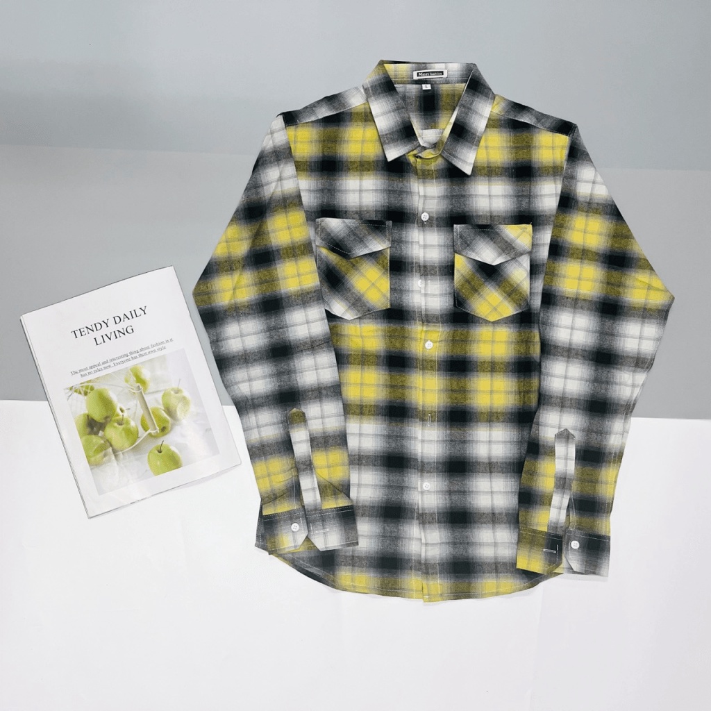 (Free Ship) MẪU HOT Áo Sơ Mi Caro Nam Nắp Túi Tay Dài Trơn Vải Cotton Dày Dặn Hàng XỊn Y HÌnh Shop Tự CHụp HK HHp Fashio