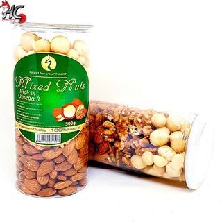 Mix nut 3 Loại hạt đã tách vỏ ( Óc Chó, Mắc Ca, Hạnh Nhân ) ( Hộp 500gr)