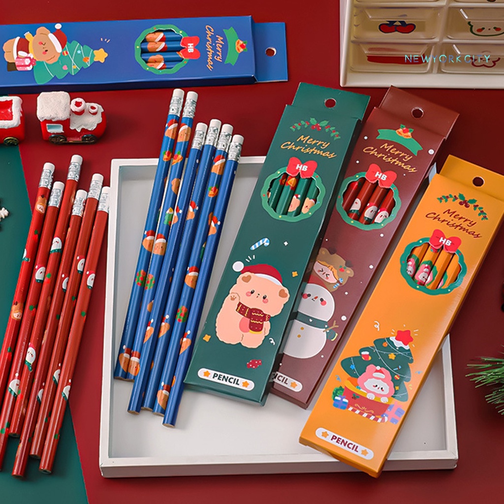 Ny-bút Chì Gỗ HB 6 Cây Bút Chì Vẽ Phác Thảo Mịn Màng Giáng Sinh Dễ Thương Dùng Làm Quà Tặng Cho Trẻ Em