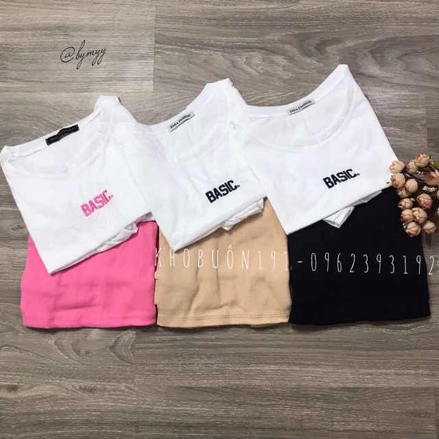 Set Áo Croptop Thêu Basic + Chân Váy A Ngắn  - SD06