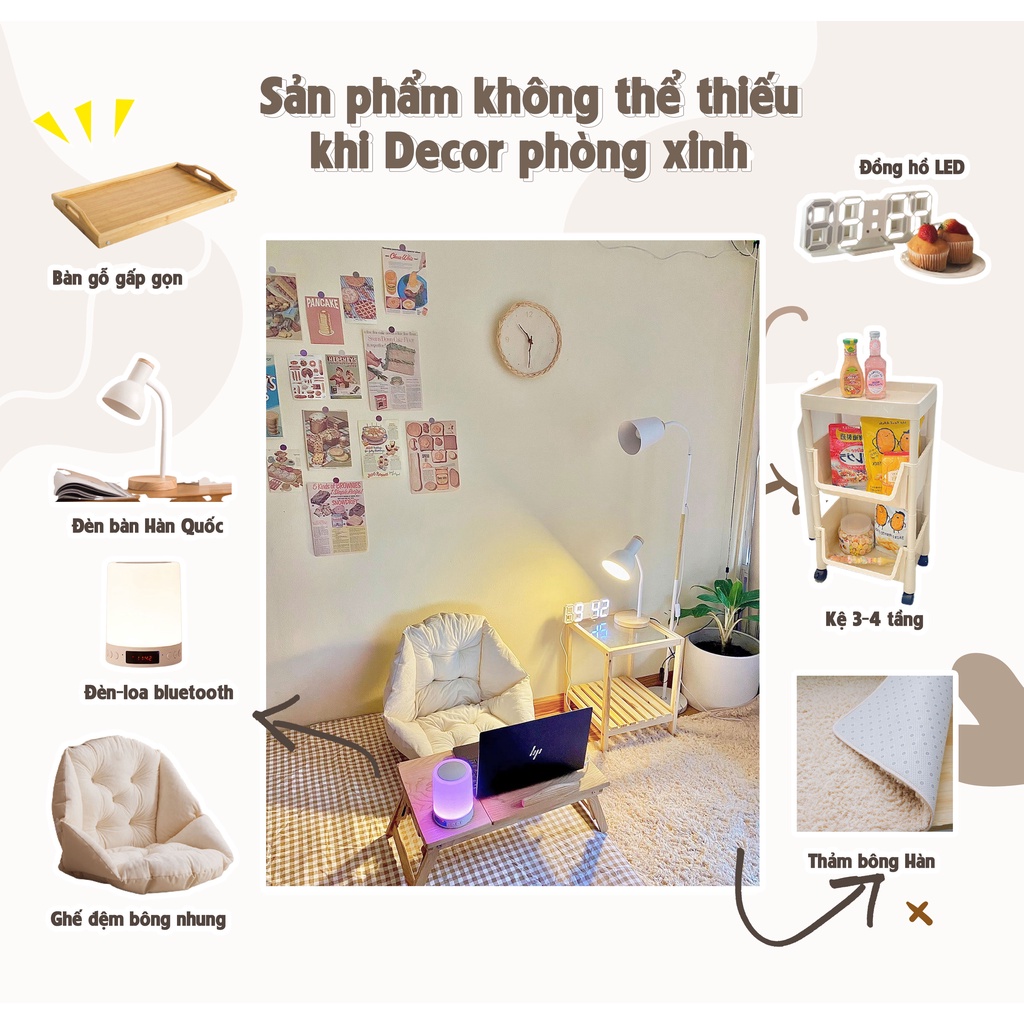 Kệ đựng đồ có bánh xe đa năng phong cách Hàn Quốc - Căn Phòng Chill