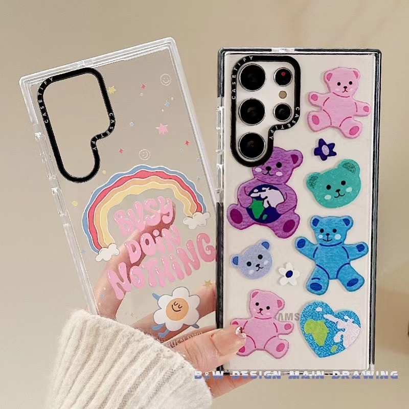 Ốp Điện Thoại Silicone Mềm Trong Suốt In Hình Gấu Hoạt Hình Cho Samsung S20 S21 S22 S20Ultra S21Ultra S22Ultra S20+ S21+ S22+ Plus