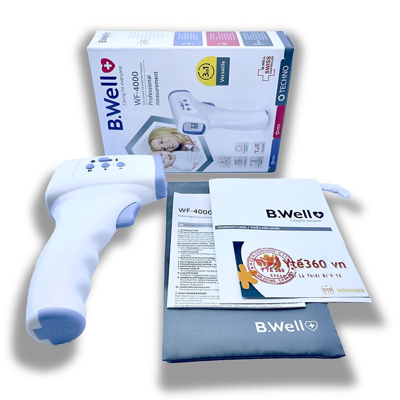 Nhiệt kế Điện Tử Hồng Ngoại Đo Trán B Well WF 4000 | Sản Xuất Tại Thụy Sĩ | Bảo Hành 2 năm