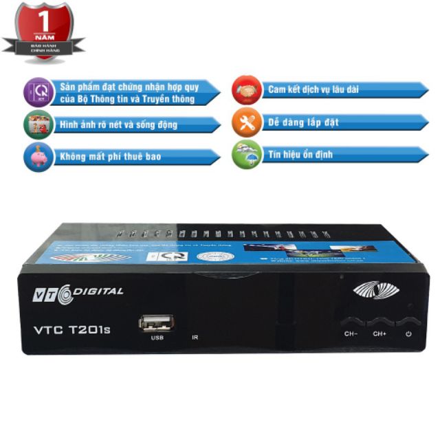 Đầu Thu Kỹ Thuật Số VTC T201 Bản Nâng Cấp DVBT2 - - dau thu truyen hinh