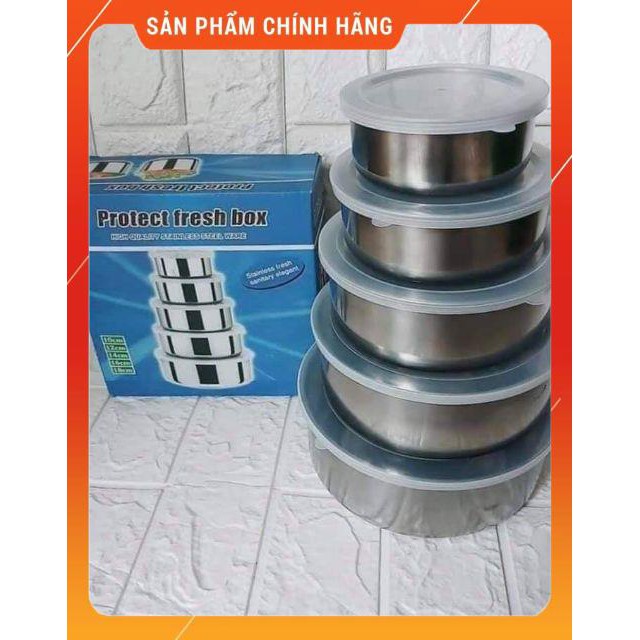 [HÀNG SIÊU TỐT] Bộ 5 bát inox có nắp đậy