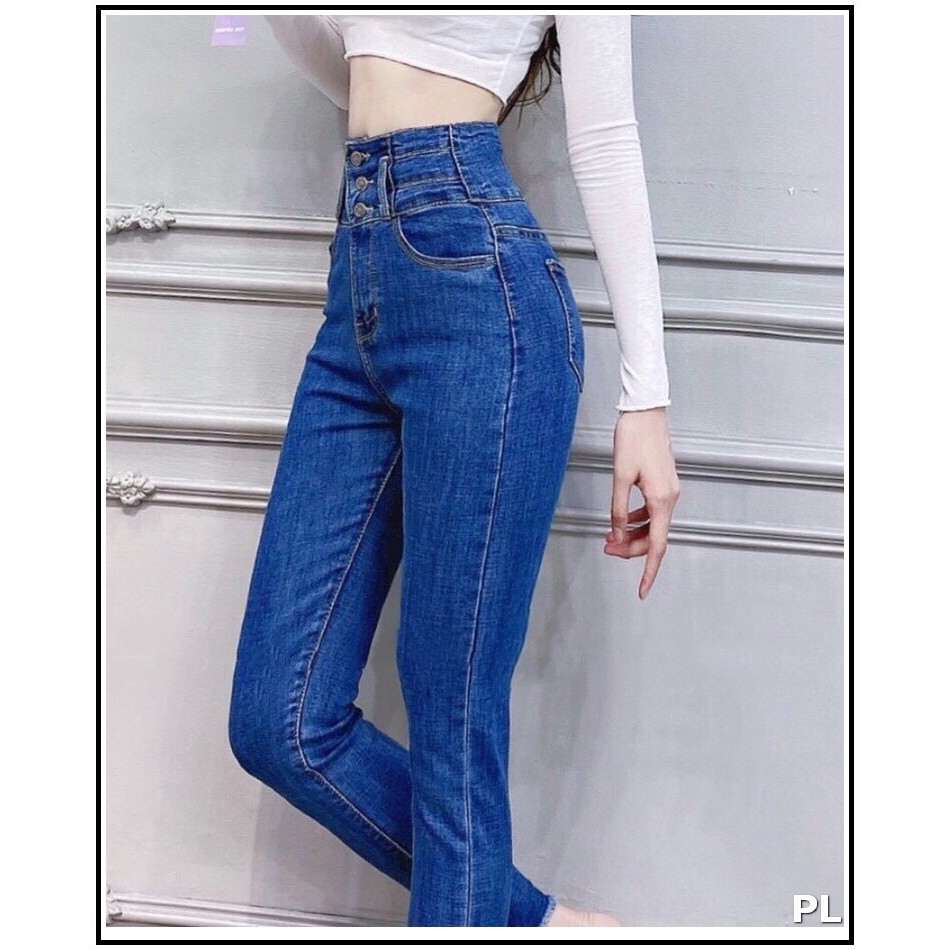 Quần jean nữ lưng siêu cao 3 CÚC Siêu Đẹp bảng size 26-34 chất jean giãn tốt 3C-R1/533