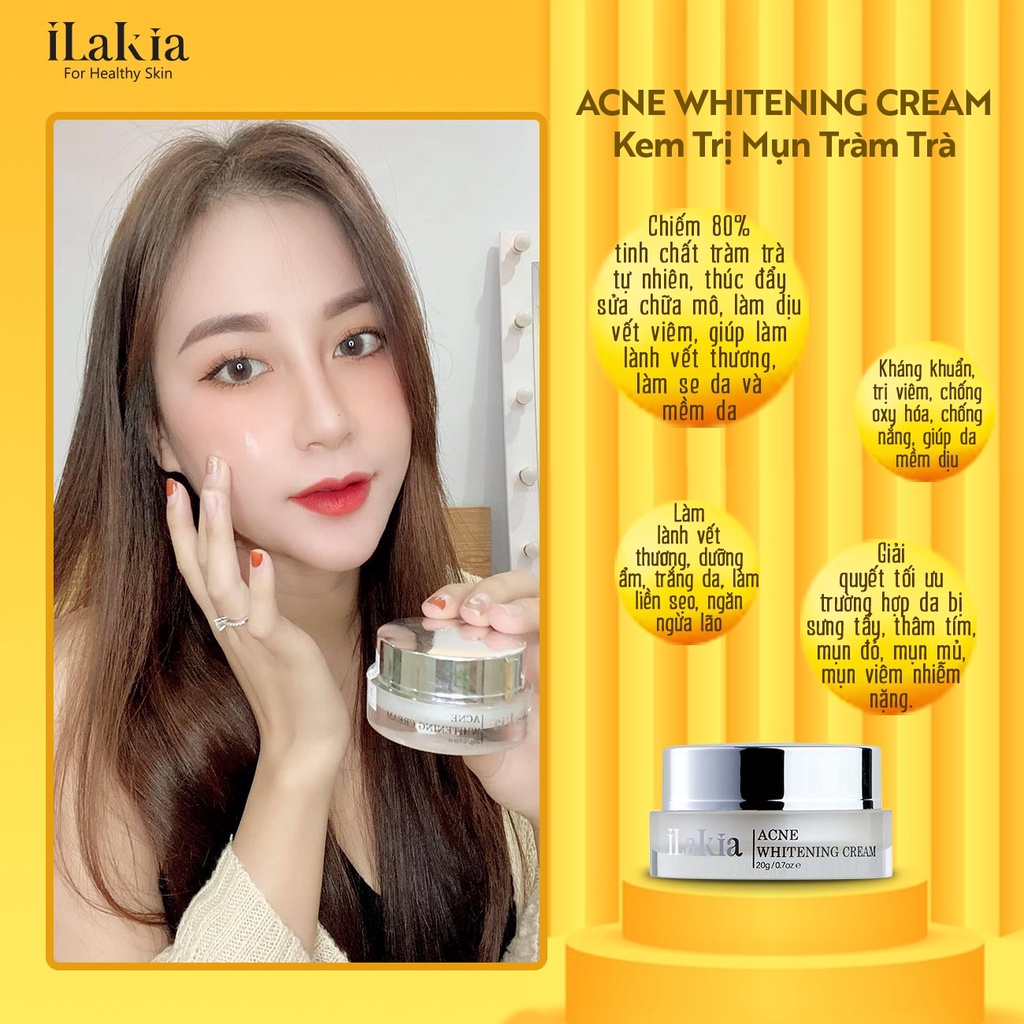 Kem Giảm Mụn Trà Tràm ILAKIA Dưỡng Ẩm Liên Sẹo Dưỡng Trắng Ngăn Ngừa Lão Hoá Hàn Quốc 20g | BigBuy360 - bigbuy360.vn