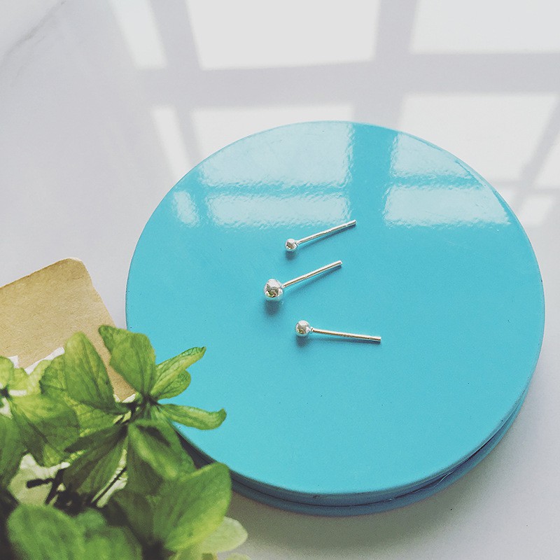 Bông tai bạc A04 đính hạt phong cách đơn giản dễ thương cho nữ