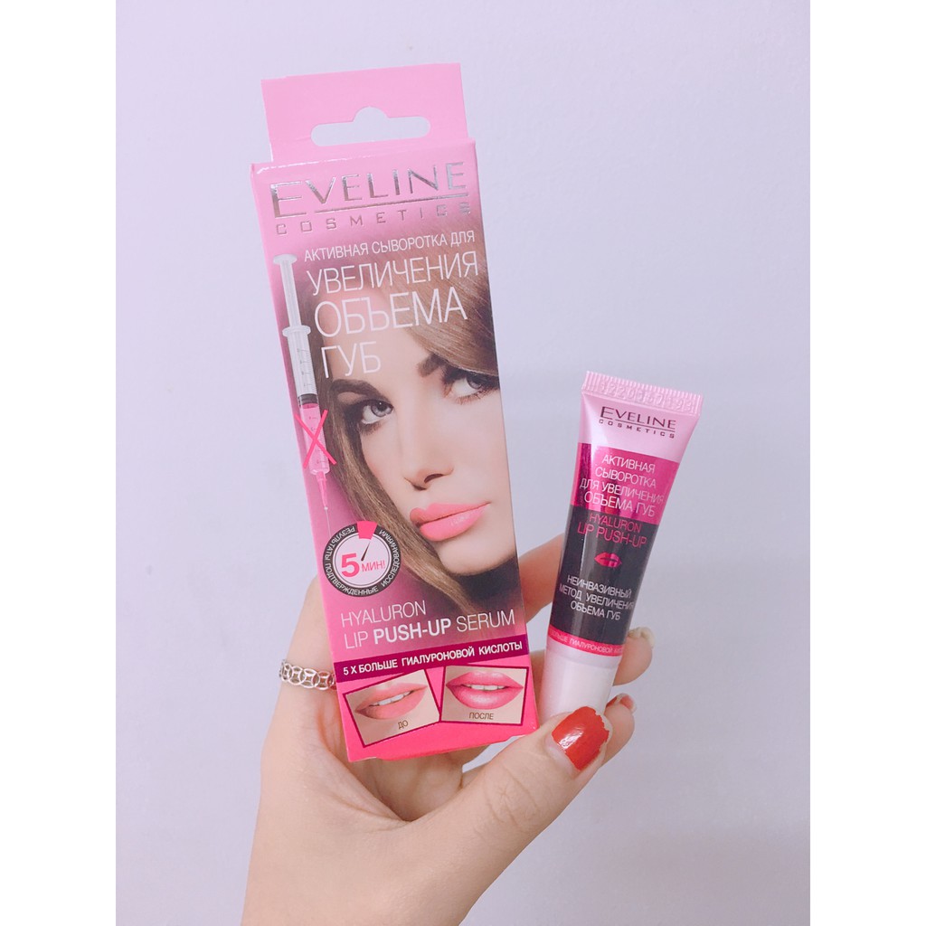 Serum làm hồng, dày và đầy môi EVELINE Hyaluron Lip Push-Up